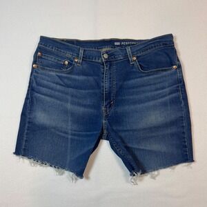 Distressed Levi's 511 Slim Cut Off Denim Shorts‎ Women 36 Blue Raw Hem